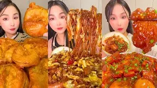 Insane Chinese Takeout Mukbang | Spicy Noodles, Rice Rolls & Crunchy Chicken ASMR #352