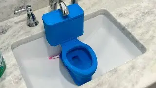 Fully Functional Miniature 5in Electric Blue Madison Regal Toilet Flushes!