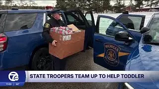 State troopers drive 600 miles to deliver Christmas gifts to 2-year-old cancer patient