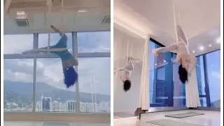 Aerial Yoga ~ Drop & Compass 🧭