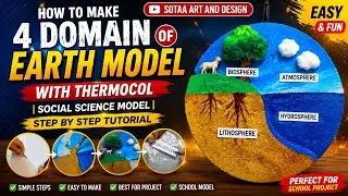 How To Make 4 Domain Of Earth Model With Thermocol ।। Social Science Model।।@sotaaartdesign9897