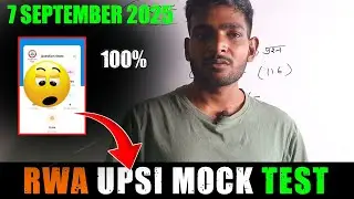 RWA UPSI Mock Test Analysis || 7 Sep | Best Way To Score 