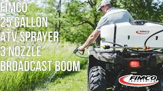 Check out the FIMCO 25 Gallon ATV Sprayer with a 3 Nozzle Broadcast Boom