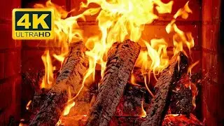 New Cozy Fireplace Ambience 🔥 | (10 HOURS) 4K Fire Sounds for Sleep, Relaxation & Stress Relief