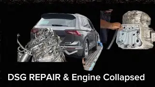 DSG Repair Gone Wrong&hellip; Engine Fell Down 😱 #dsg #mechanic  #repairs  #gearboxes  #vw  #audi  #tiguan 