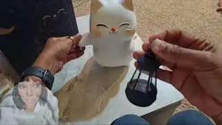 Lumi - Cute Cat with Solar Powered Lantern for Garden...