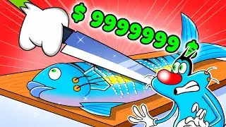 Oggy Got Rich By Tearing off fish Scales  To Feed  The  Krain