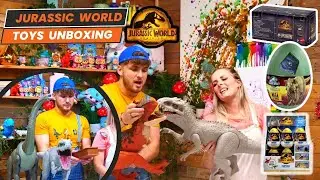 Jurassic world Dinosaur Toys Videos Colossal Indominous Rex Vs Tyrannosaurus Rex & Carnotaurus toro
