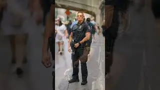 surprised the Czech Police Officer 👮💪 @Click_The_Smiles #streetphotography #ai