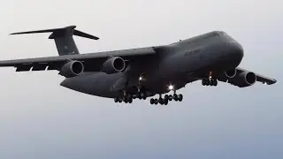 SUPER RARE!! US Air Force Lockheed C-5 Galaxy CLOSE UP Landing at Berlin Tegel Airport [Full HD]