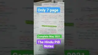 Complete May 2021 The Hindu & PiB notes in Hindi | Only 7 page | UPSC/IAS/UPPCS/HCS & Other exams