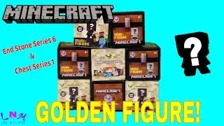A GOLDEN FIGURE?! Unboxing Minecraft End Stone Series 6 & Chest Series 1 Blind Boxes Review!
