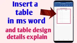 how to make table in ms word in mobile | ms word table of contents tutorial | ms word table tutorial