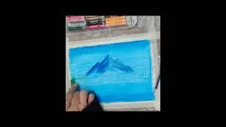 Blue Mountains with Oil Pastels #drawing #oilpasteldrawing #mountains #viral