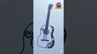 How to draw guitar easy|| Easy guitar drawing #drawing #art #guitar