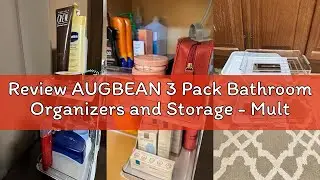 Review AUGBEAN 3 Pack Bathroom Organizers and Storage - Multi-Purpose,2-Tier Clear Pull Out Organiza