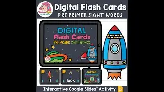 Pre Primer Sight Words DIGITAL FLASH CARDS for Google Slides