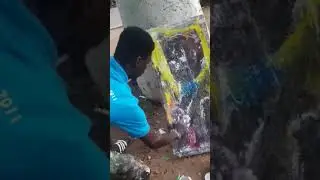 Brave child warrior painting