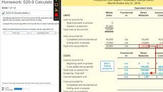 S20-9  Compute Cost per Equivalent Unit of Production