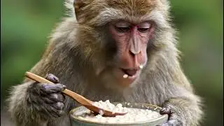 Relax Watching These Sweet Monkeys Eat Softly &mdash; AI ASMR Calm | #oddlysatisfying #shorts