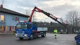 K&ouml;p kranbil Scania P94 -97 m gripskopa & timmergrip p&aring; klaravik.se