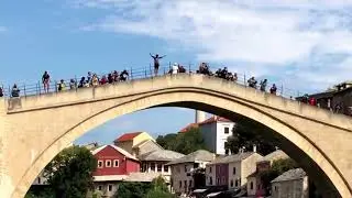 Mostar: Old Bridge (Stari Most)-LIVE Dive/Jump - Bosnia (28.9.17)