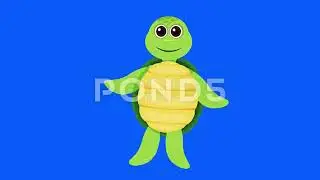 video loop toon great 2021 - 2D Animation Screen Green Simple Bipedal Turtle