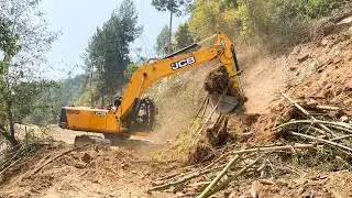 Removing mountain landslide dirt with JCB excavator | Excavator Planet | Excavator at Work