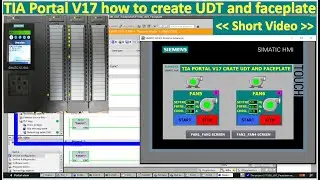 TIA Portal V17 how to create UDT (User-Define Data Type) and connect with PLC S7-1500 (Short Video)