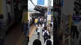 Diva junction railway station rush public 🚂 #diva #localtrain #train