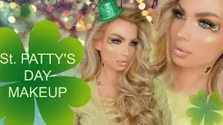 ST. PATRICK'S DAY Makeup Tutorial- GLITTER Shamrock | Nikki French
