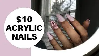 $10 ACRYLIC GEL NAILS | Full Set Acrylic Nails in 5 MINUTES | Janay Way