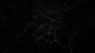 Aeroplane window seat night view during landing