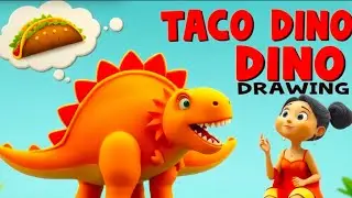 How to Draw a Taco Dinosaur 🦕🌮 |  Step-by-Step Food Dinosaur Art!