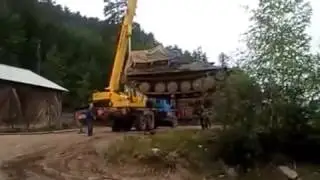 Crane Collapses While Lifting Army Tank