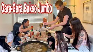 Reaksi Keluargaku di USA🇺🇸Pertama Kali Saya Bikin Bakso Jumbo 😂😂