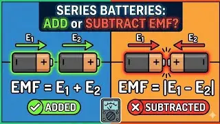 When to add or subtract Emf of batteries in series combination? (In Hindi)