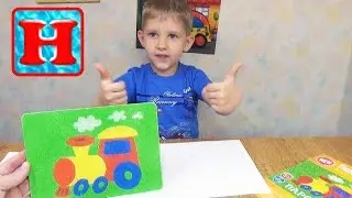 Раскраска песком. Паровозик. Coloring sand. Train.