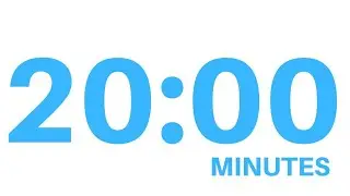 20 Minute -  Simple Countdown Timer - Light Blue Numbers