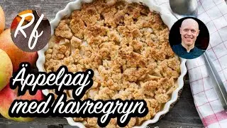 &Auml;ppelpaj med havregryn