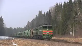 2ТЭ10М-3608 с грузовым поездом / 2TE10M-3608 with a freight train