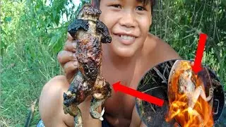 Yummy cooking crispy frog recipe- Cooking frog until it burns black