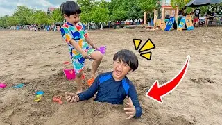 ADUUH!! ZIYAN DIKUBUR PASIR