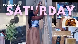 Days in my life as a sahm | PRODUCTIVE MORNING | AMAZON HAUL, MORE HOME DECOR, SPICY CHICKEN WINGS 