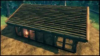 Valheim - Building - Wood Beam Roof #valheim #valheimbuilding #fypシ #fypage #gaming