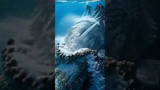 Cleaning a Giant of the Deep #ai#WhaleCleaning #OceanGiants #MarineLife #ConservationEfforts #Sea