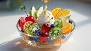 Glass Fruit Salad ASMR 🥗✨ Crystal Fruit Cutting Sounds