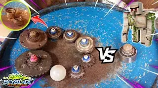 NOVA BEY+APELONA?! Coloquei 8 BEYBLADES contra o GOLEM FURY!! ganhou de todas?