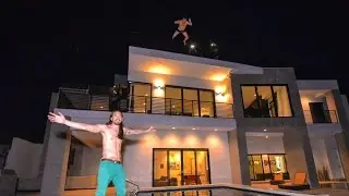 CRAZY POOL DIVE AT STEVE AOKI'S PLAYHOUSE!!!