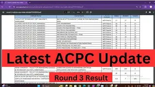 🛑🛑🛑LATEST ACPC UPDATE: ROUND 3 RESULT IS HERE.....
